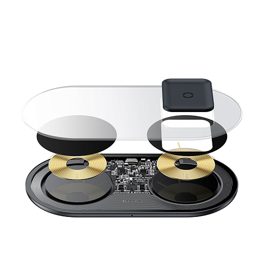 Беспроводная зарядка Baseus Simple 2in1 Wireless Charger Turbo Edition (черный)