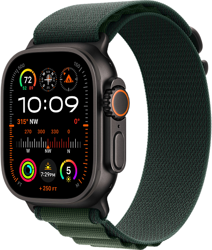 Умные часы Apple Watch Ultra 2 (2024) Black 49mm альпийская петля (зеленый) Medium